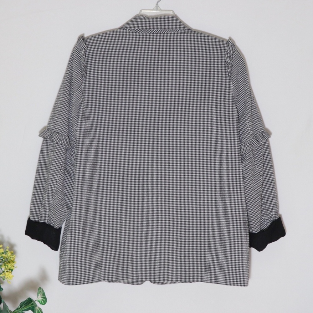 ❣️TOPSHOP Gingham Ruffle Blazer - Picture 6 of 8